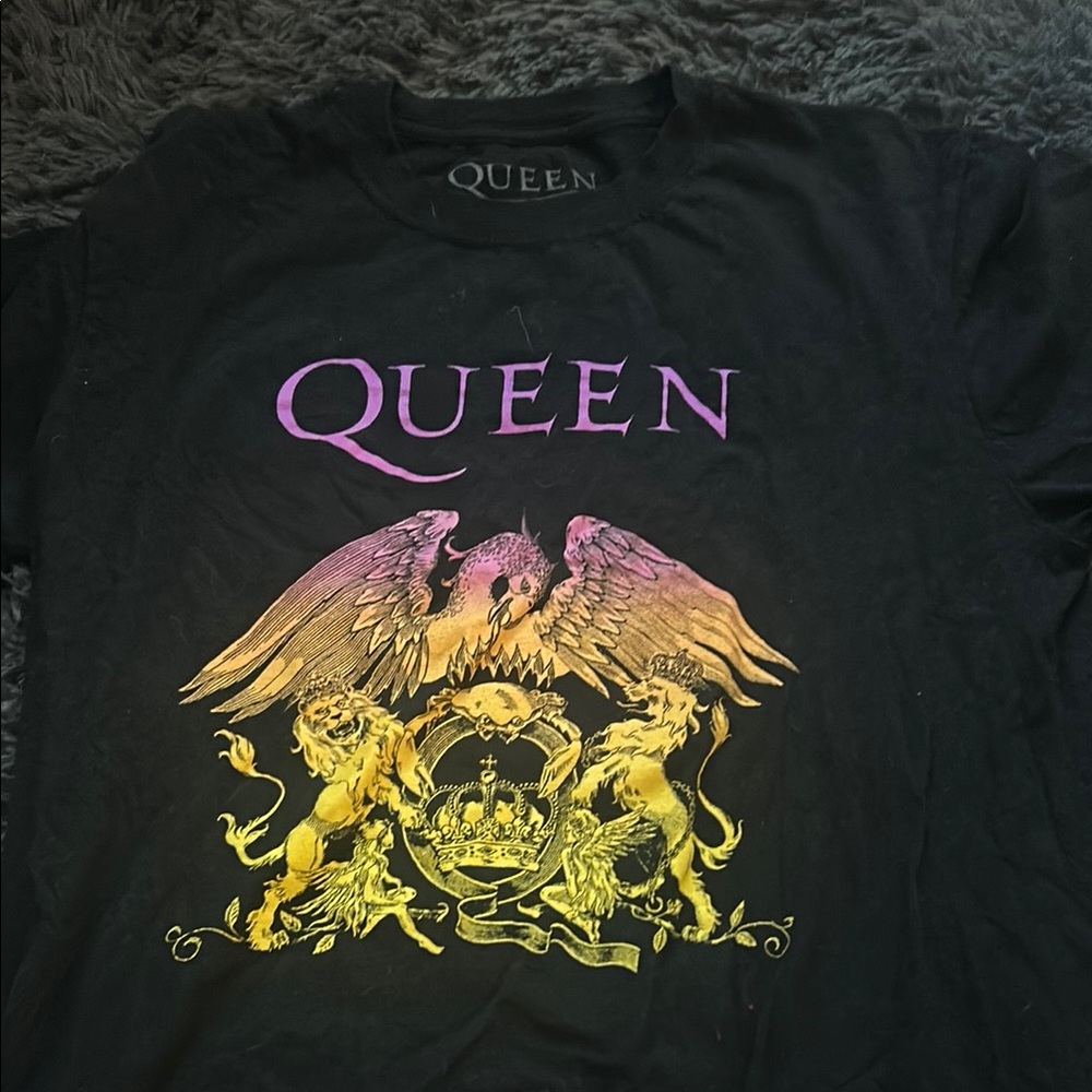 Queen Black T-Shirt with Purple and Gold Design